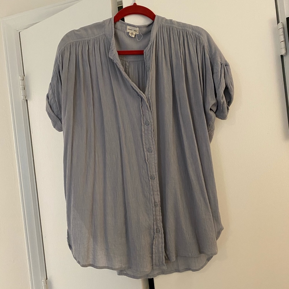 Blue Button Down Blouse - image 1